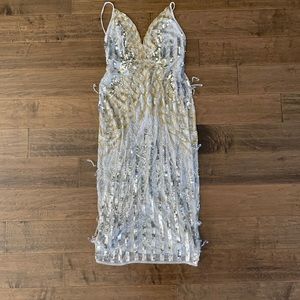 ASOS Edition crystal fringe cami midi dress